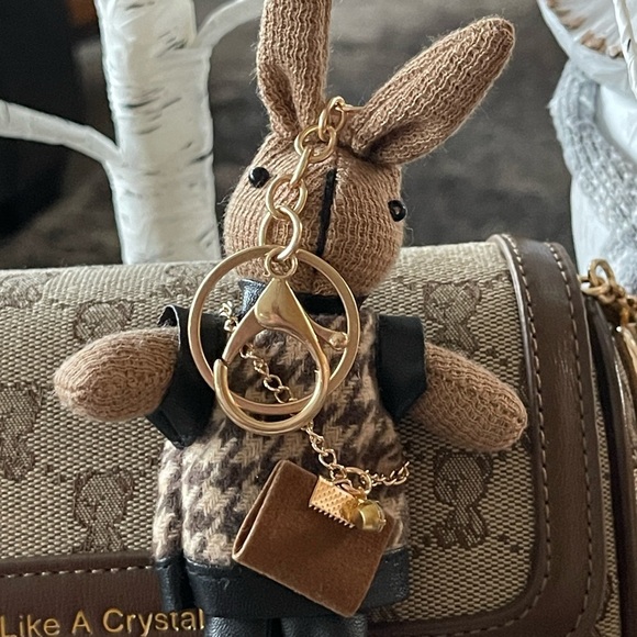 Women’s Cartoons Crossbody with Lucky Charm Rabbit In Khaki - Picture 10 of 12